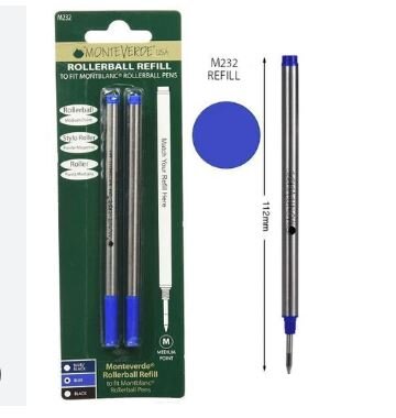 Monteverde Capless Ceramic Gel Refill (to fit Pelikan), Medium Point, Blue