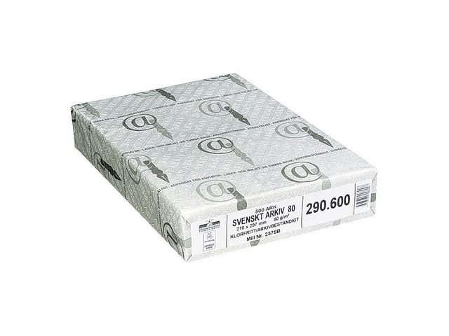 Kopieringspapper A4 ohålat 100g Svenskt Arkiv 5-pack