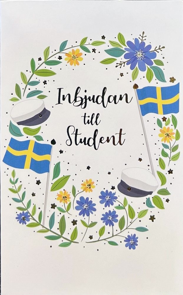 Inbjudningskort Student | 8 dubbla kort med kuvert