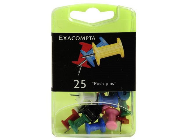 Kartnål EXACOMPTA 10mm sort.färg 25/FP