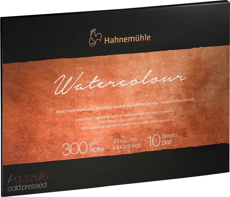 Akvarellblock Hahnemüle Watercolour 300g Cold Pressed 24x32