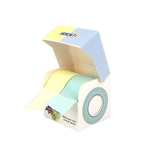 Notisrulle Extra Sticky FSC 2x25mmx10m Pastell Gul/Blå