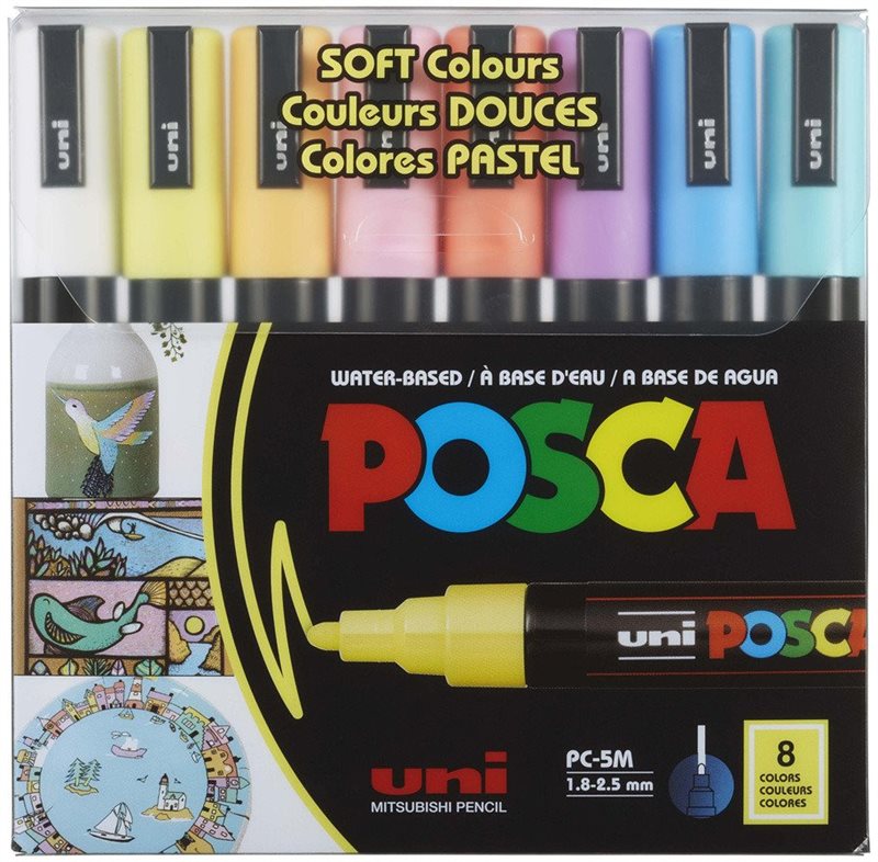 Uni Posca PC-5M 8 Soft Colors