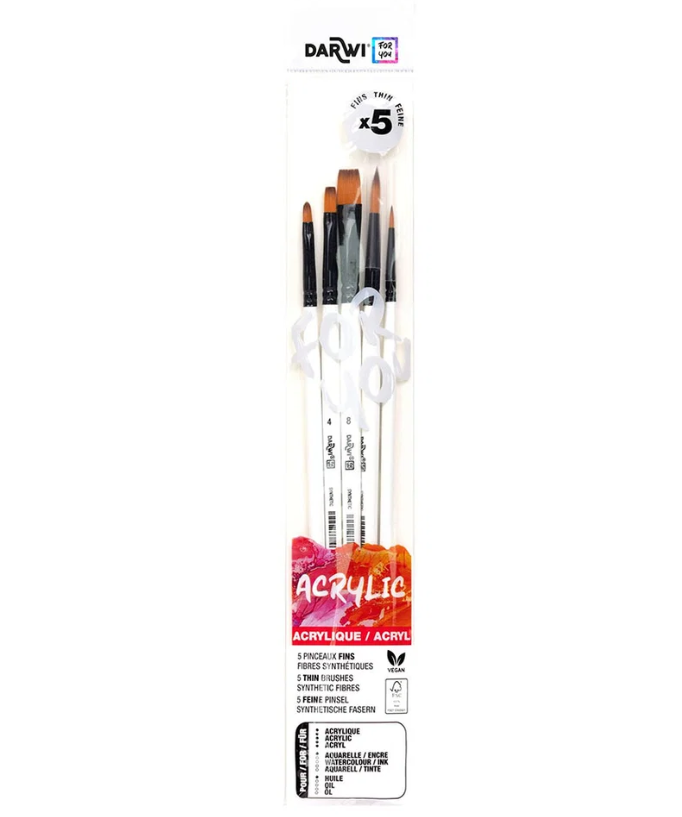 Penselset Darwi for you Akryl Small  5-pack