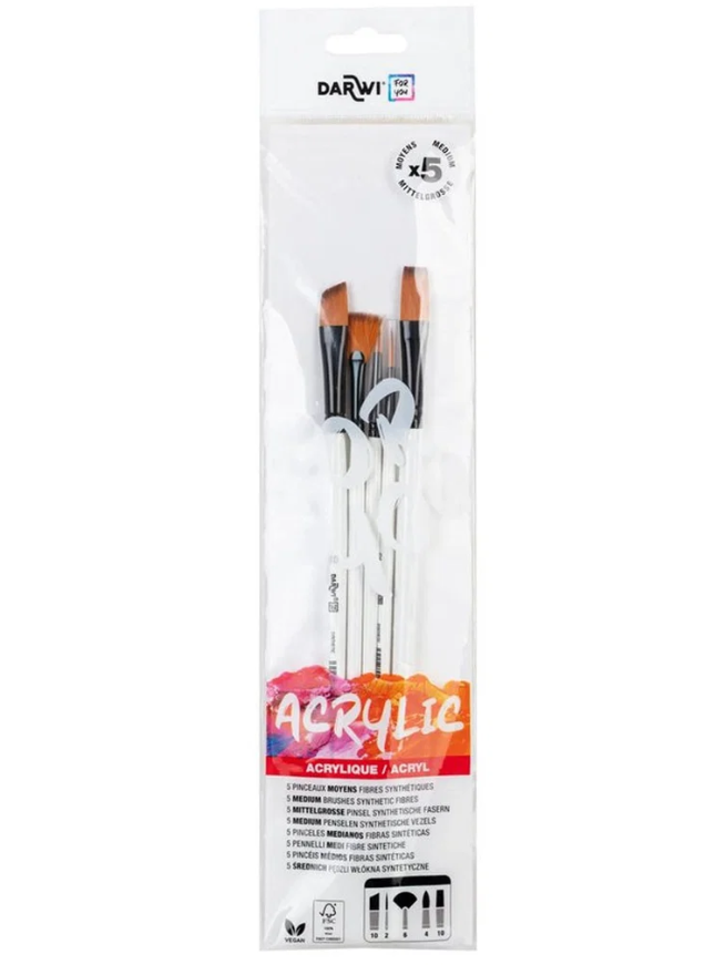 Penselset Darwi for you Akryl Medium 2 5-pack