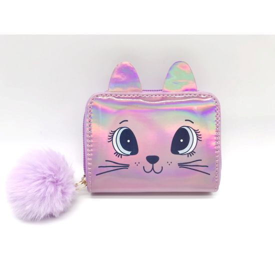 Tinka Plånbok Holografisk Katt Rosa