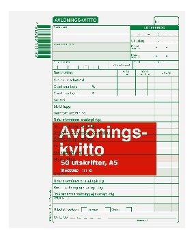 Blankett avlöningskvitto A5 50