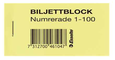 Biljettblock 1-100 gul