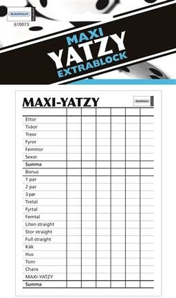 Spel Maxi Yatzy Extrablock