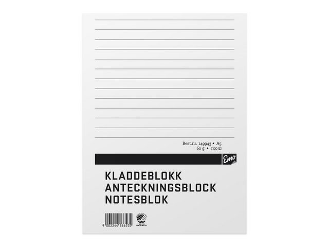 Anteckningsblock A5 100 Blad Linjerad