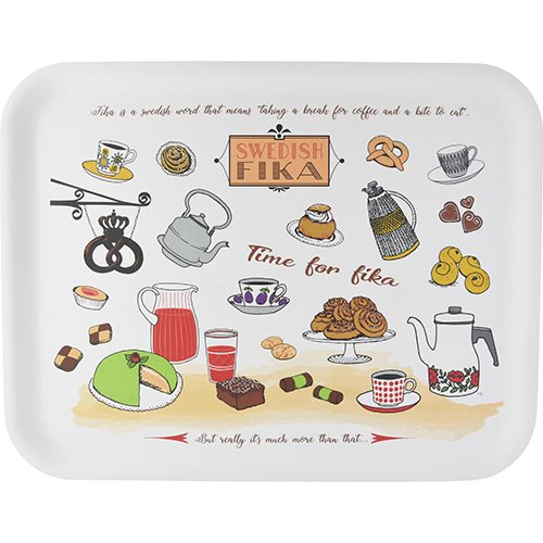 Bricka Swedish Fika 36x28cm
