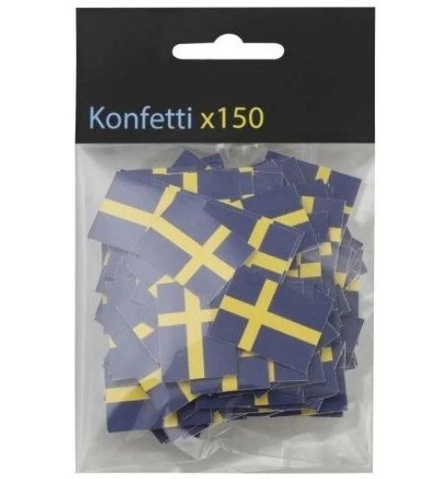 Konfetti Svenska Flaggan 150st 27x20mm