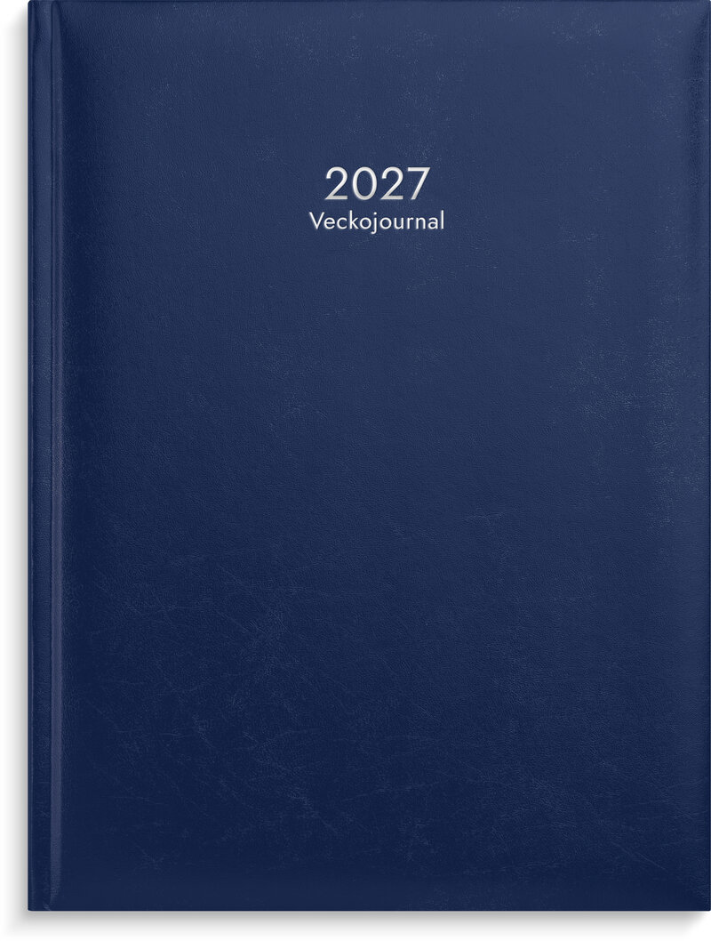 Veckojournal 2027 blått konstläder