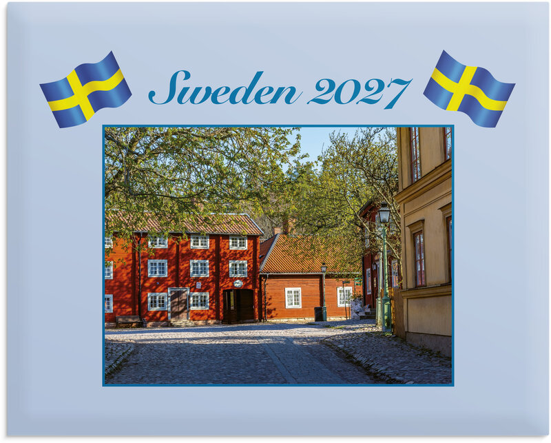 Väggkalender Sweden 2027 med kuvert