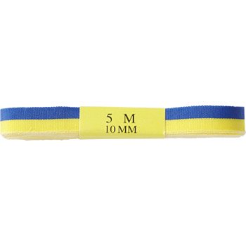 Sidenband 5mx10mm Blå/Gul