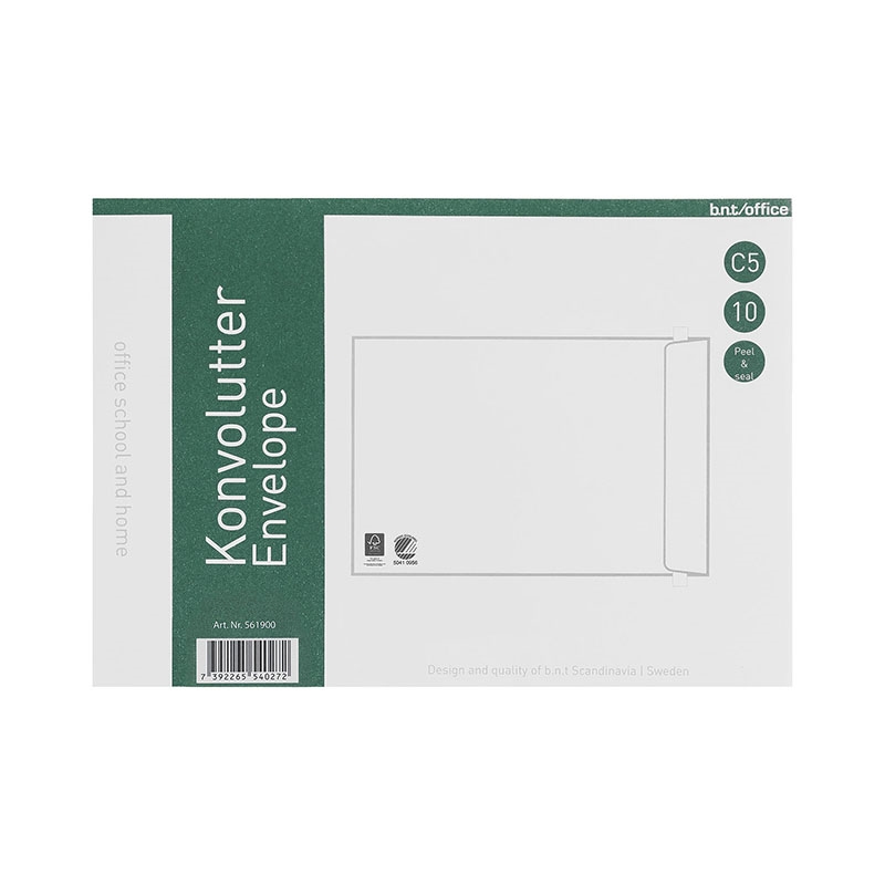 Kuvert C5P Peel & Seal 10st Vita