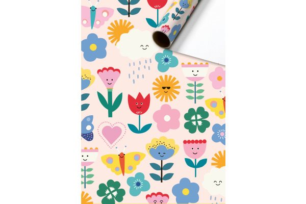 Presentpapper 0,7x2 Blommor
