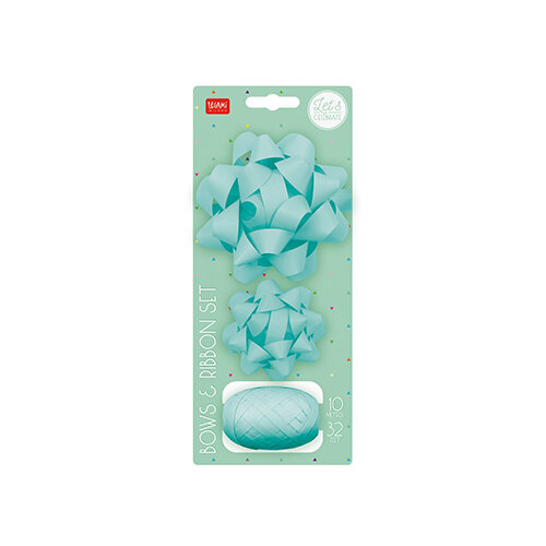 Set med presentrosetter och presentband, Aqua