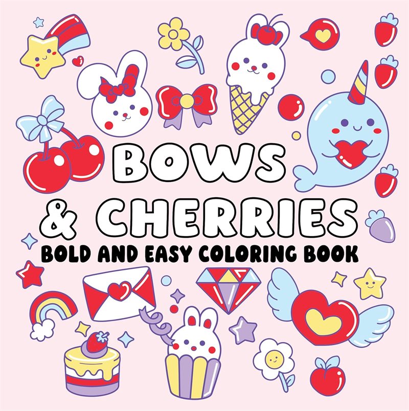 Bows and Cherries Bold and Easy Coloring Book