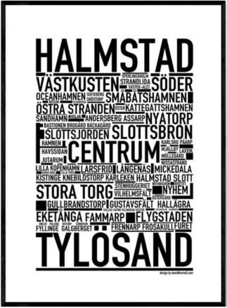 Wallstars Poster Halmstad / Tylösand Plansch 30x40 cm