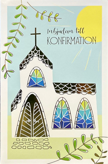 Inbjudningskort Konfirmation | 8 dubbla kort med kuvert