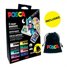 Posca PC-5M  | Set om 8 färger med tyg Pouch