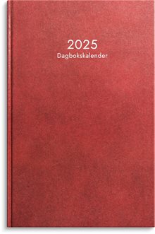 Kalender 2025 Dagbokskalender rött konstläder