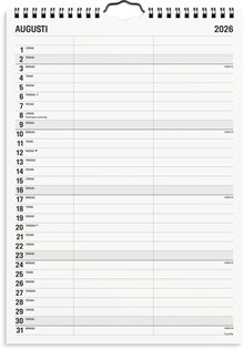 Familjekalender 2026 Black and white 2 kolumner