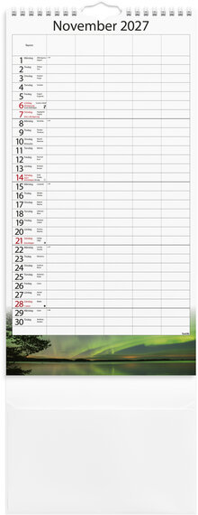Familjekalender 2027 Årstider