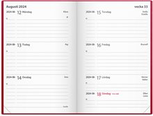 Kalender 2024 Leader rött konstläder
