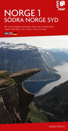 Södra Norge syd EasyMap : Skala 1:330.000