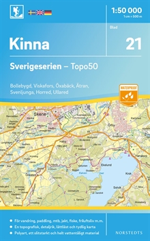 21 Kinna Sverigeserien Topo50 : Skala 1:50 000