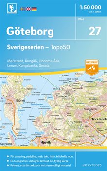 27 Göteborg Sverigeserien Topo50 : Skala 1:50 000